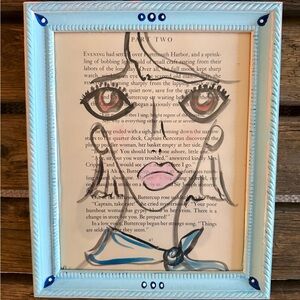 Hand-Painted “Brown Eyed Girl” in vintage hand-painted frame